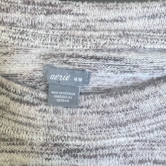 Aerie Crop Adjustable Knit Pullover Sweater Beige Size Medium - Picture 8 of 8